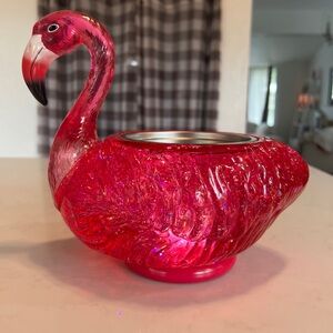 Vibrant Pink Flamingo Candle Holder - Lights Up with Glitter